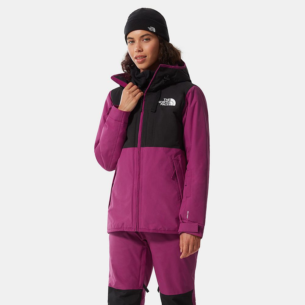 The North Face Insulated Jacket Womens Australia - The North Face Superlu Black / Purple Skiing And